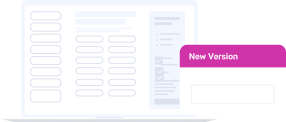 forms and new version pop up with pink banner
