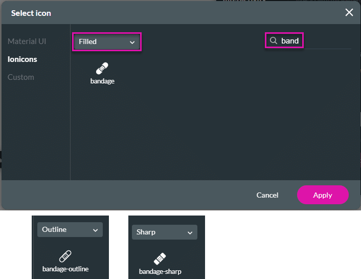 Ionicons (edited image as example)