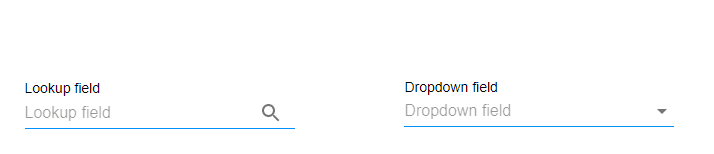 Search and drop-down example screen