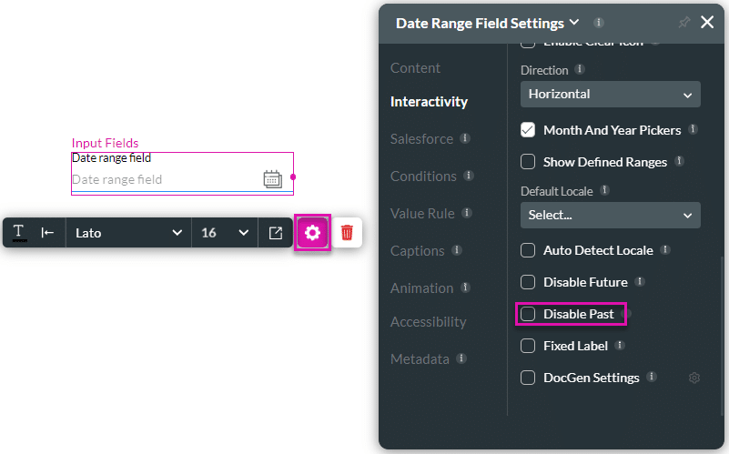 Disable Past checkbox unchecked