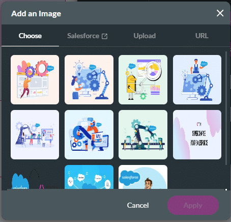 Add an Image screen