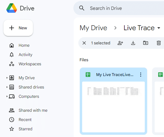 Folder on your Google Drive