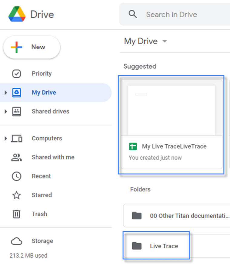 Folder on your Google Drive
