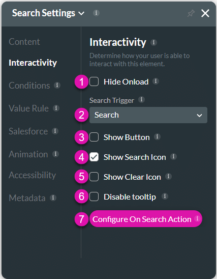 Interactivity screen