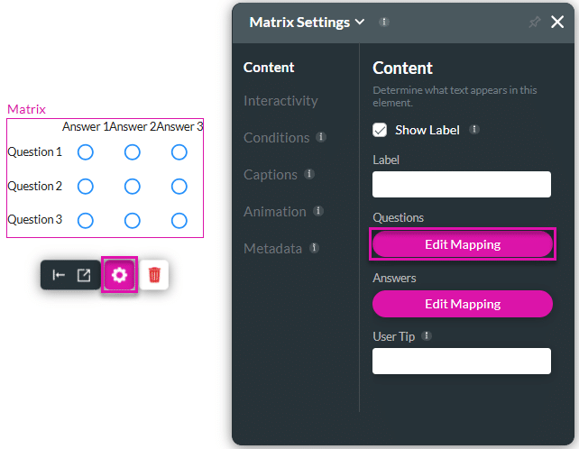 Edit Mapping option