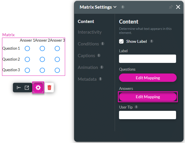 Edit Mapping option