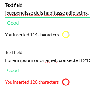 Char Count Limit example screen