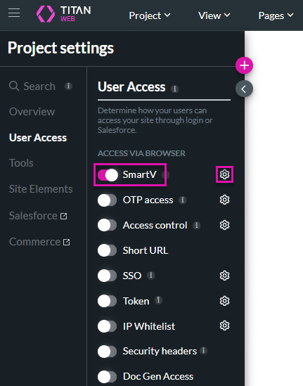 Project Settings - SmartV