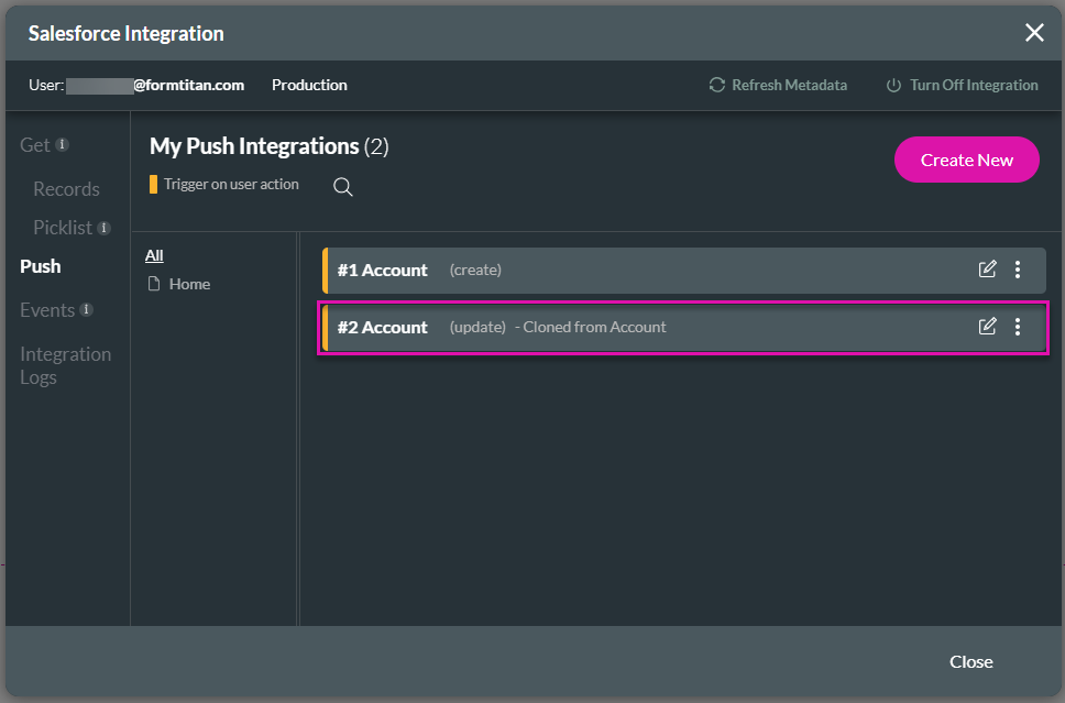 Push Integration cloned from Get