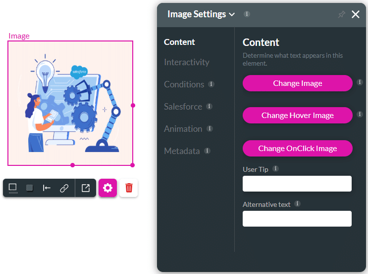 Change Image button