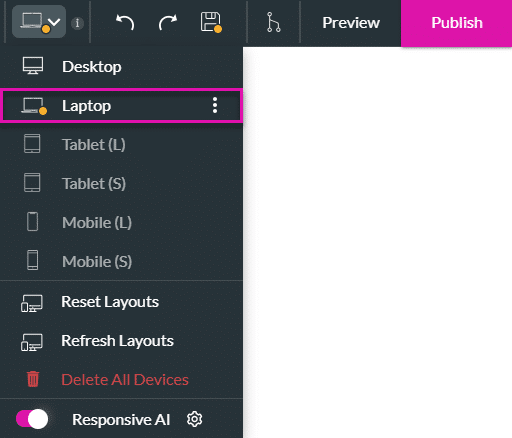 Laptop layout configured