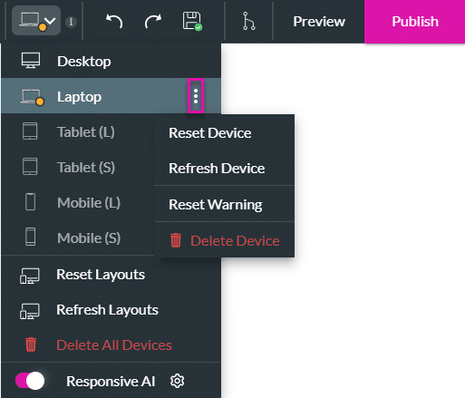 Reset Device option