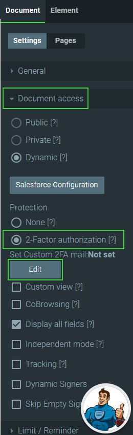 2-Factor authorization radio button