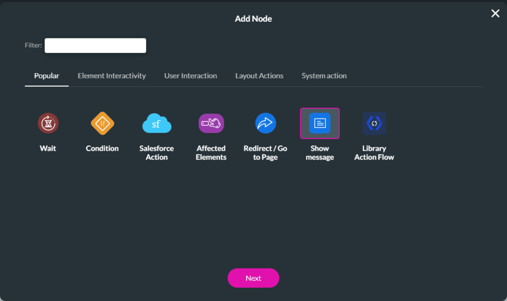 Add Node screen