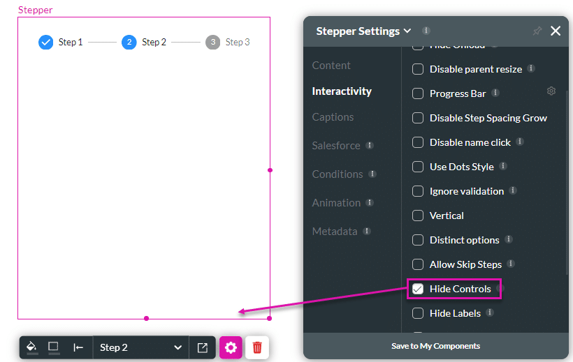 Hide Controls option checked