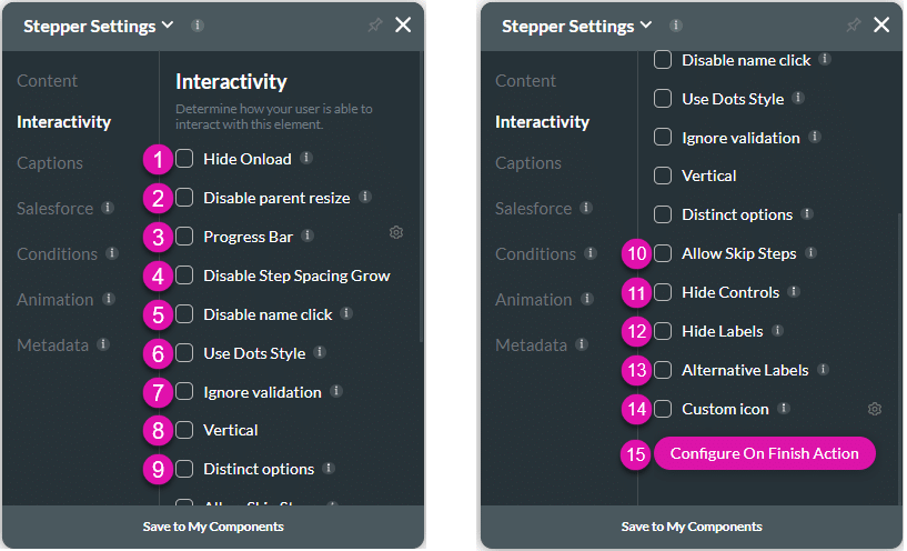 Content settings screen