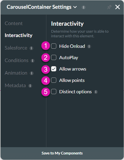 Interactivity screen