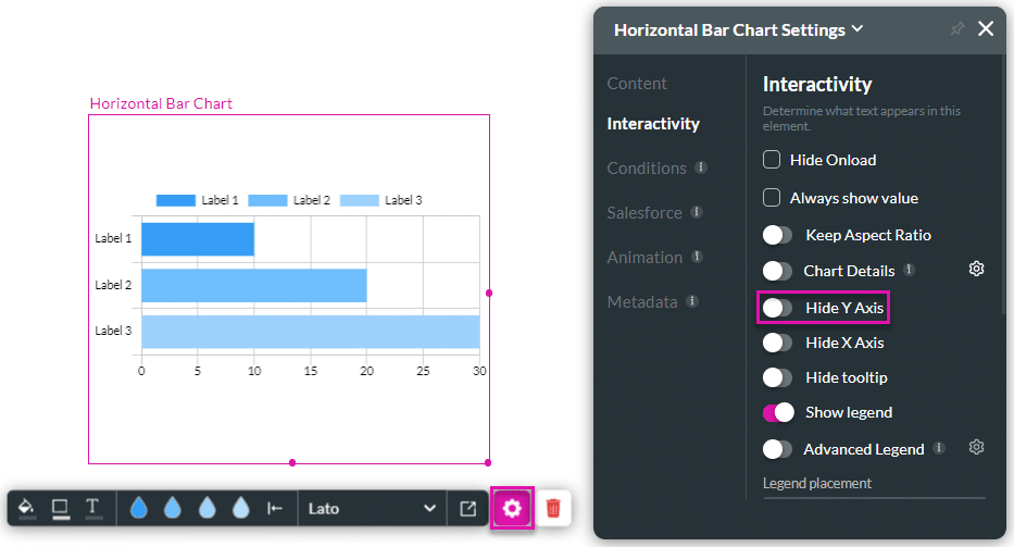 Hide Y Axis toggle switch disabled