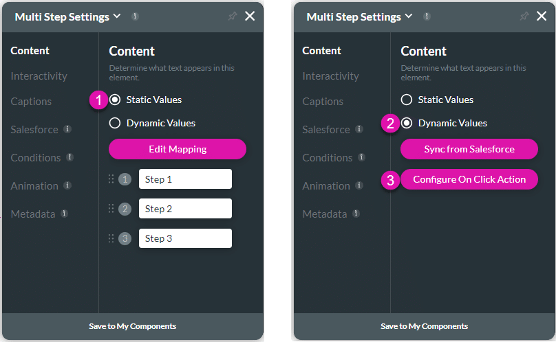 Content settings screen