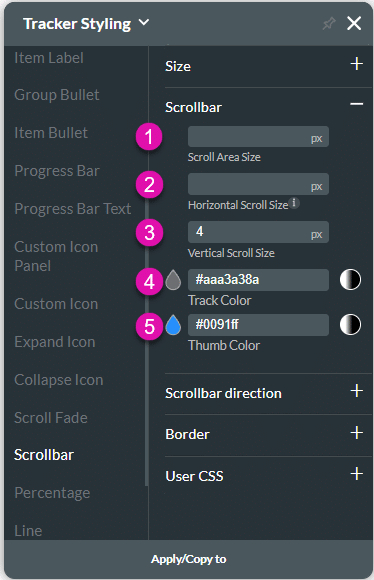 Scrollbar Styling options