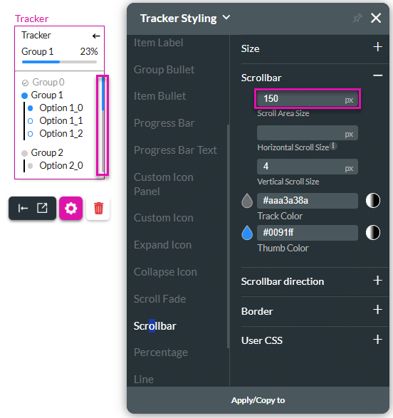 Scroll Area Size