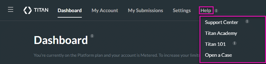 Help drop-down