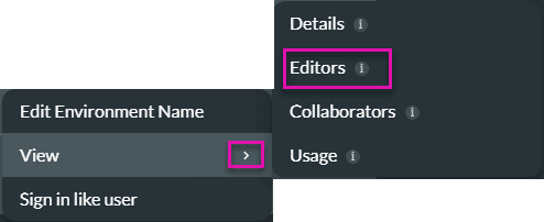 Editor option screen