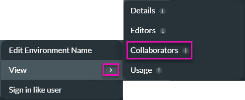 Collaborators option screen