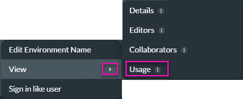 Usage option screen
