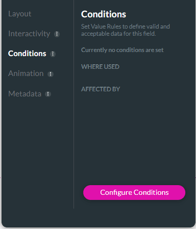 Configure Conditions button
