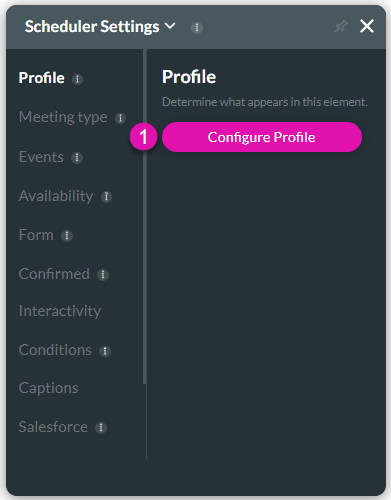 Scheduler settings screen