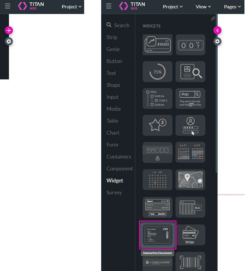 Interactive Document widget