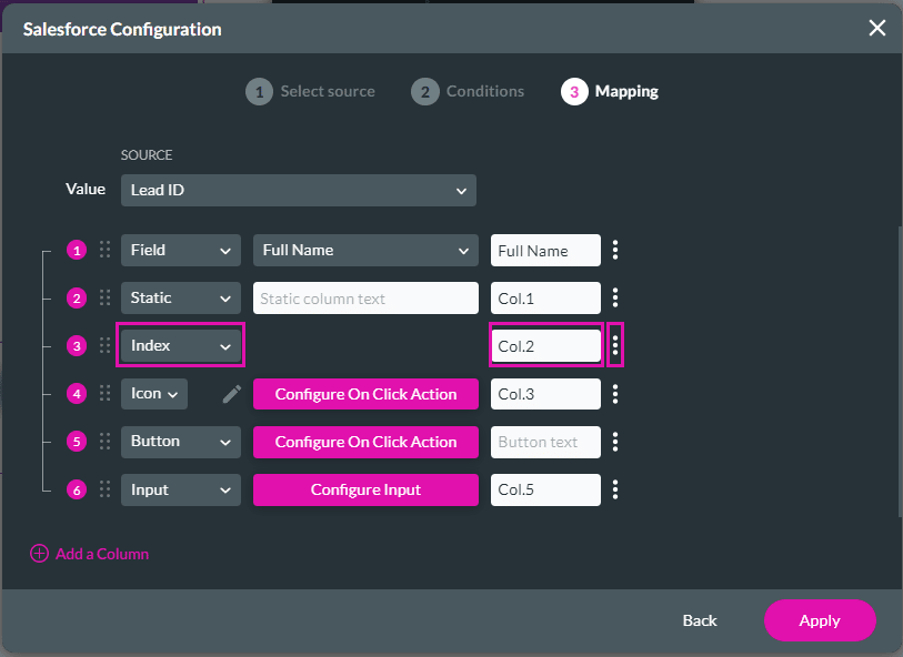 Mapping screen