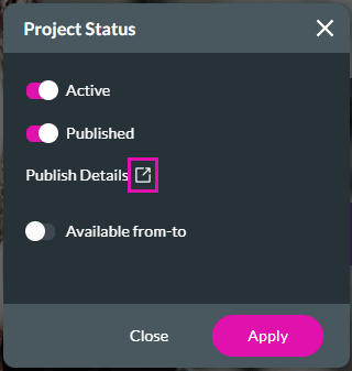 Project Status screen