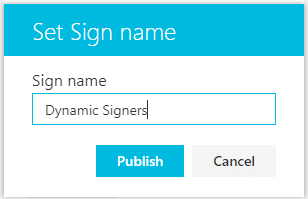 Set Sign Name screen