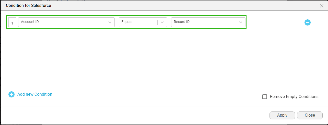 Condition for Salesforce screen