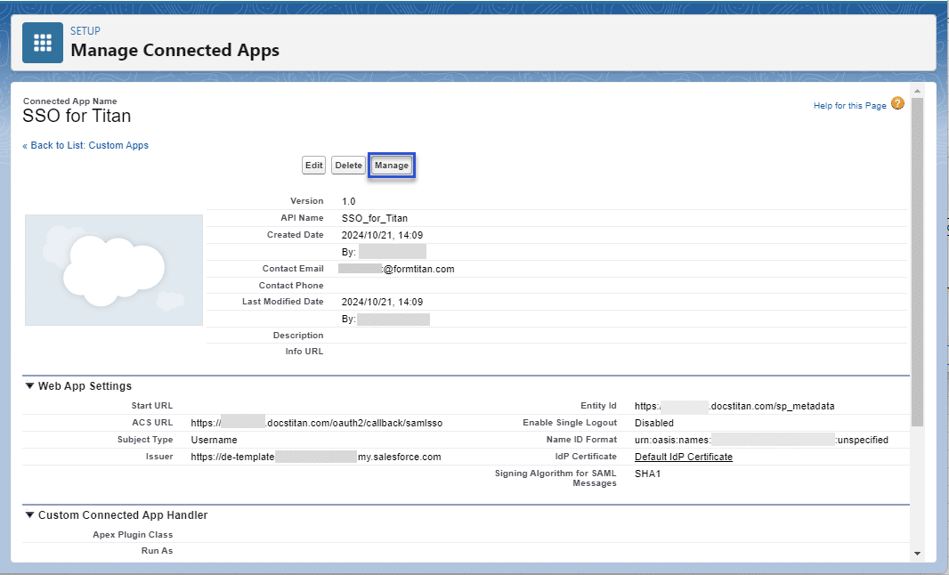 Manage Connected Apps