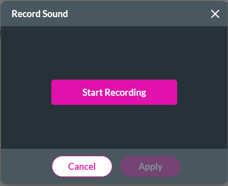 Record Sound screen for Capture Widget.