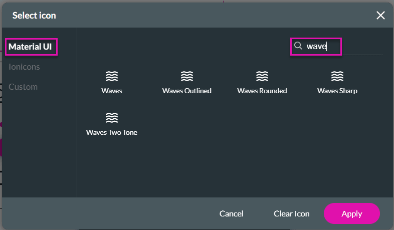 Material UI icons