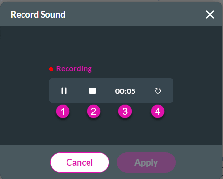 Record Sound screen for Capture Widget.