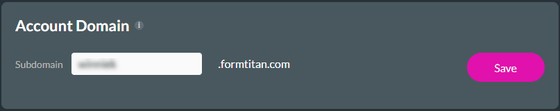 Account Domain screen
