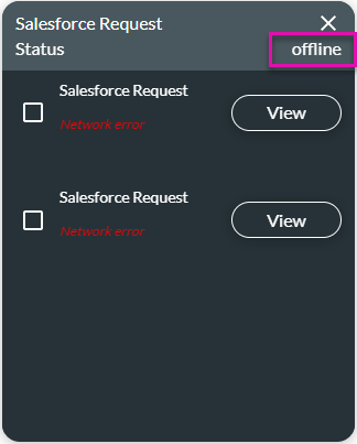 Salesforce Request Status screen