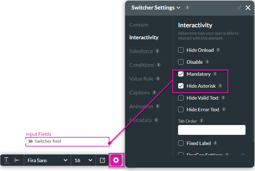 Hidden Asterisk screen