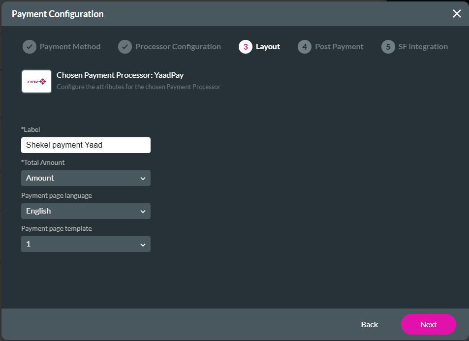 Layout screen