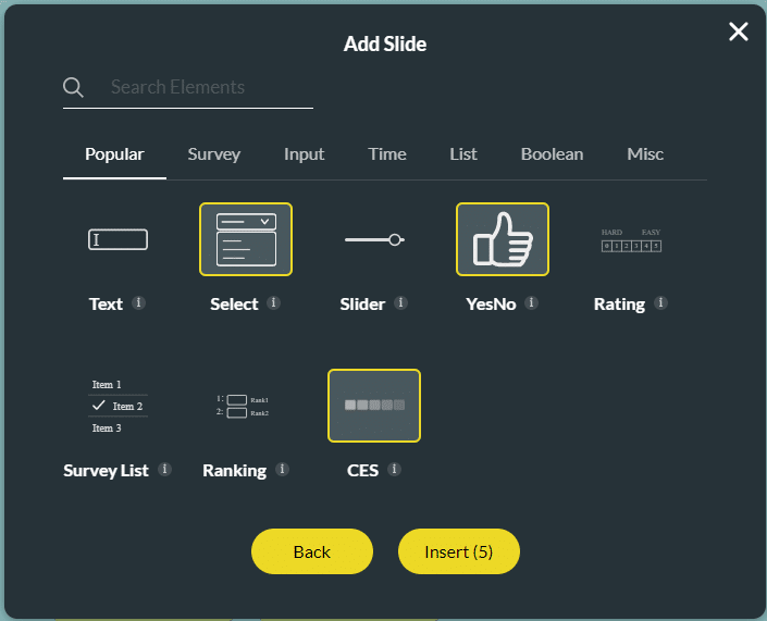 Select Different Question Types