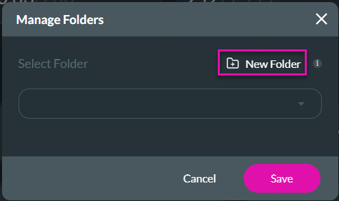 Manage Folders screen