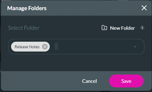 Manage Folders screen