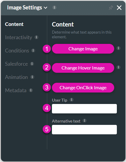 Content settings screen