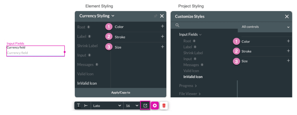 Invalid Icon Styling Options