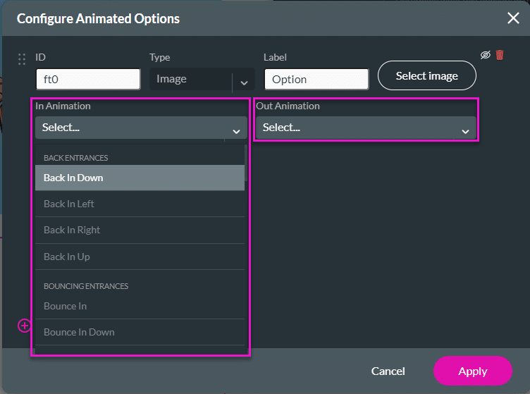 Configure Animated Options for Salesforce Web apps.